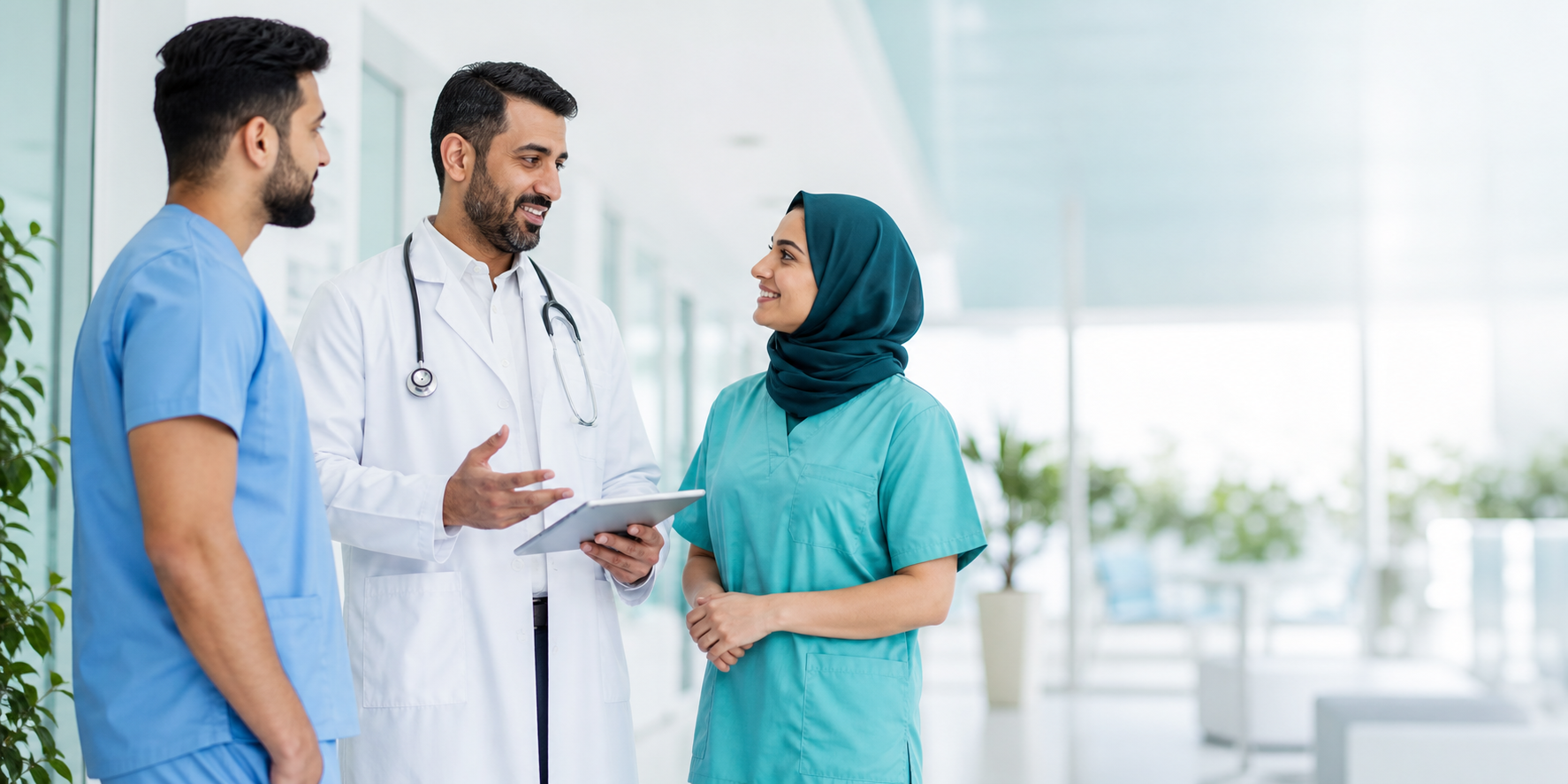 فريق طبي متخصص داخل مستشفى حديث